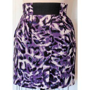 FOREVER 21 PURPLE WHITE BLUE ANIMAL MINI SKIRT L